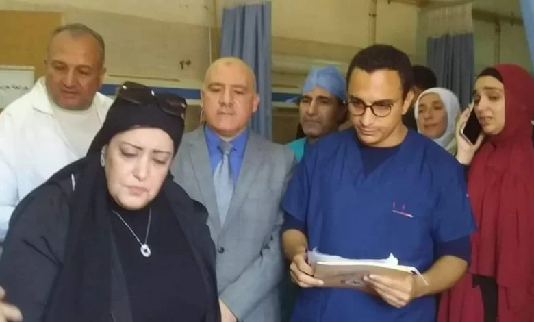 الدكتورة رشا خضر تتفقد المصابين بالحادث