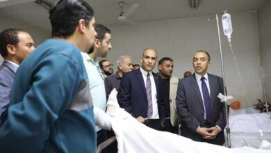 نائب محافظ المنيا يتفقد الحالة الصحية لمصابي أبو قرقاص