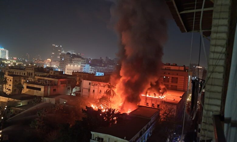 حريق بالمعامل المركزية بوزارة الصحة